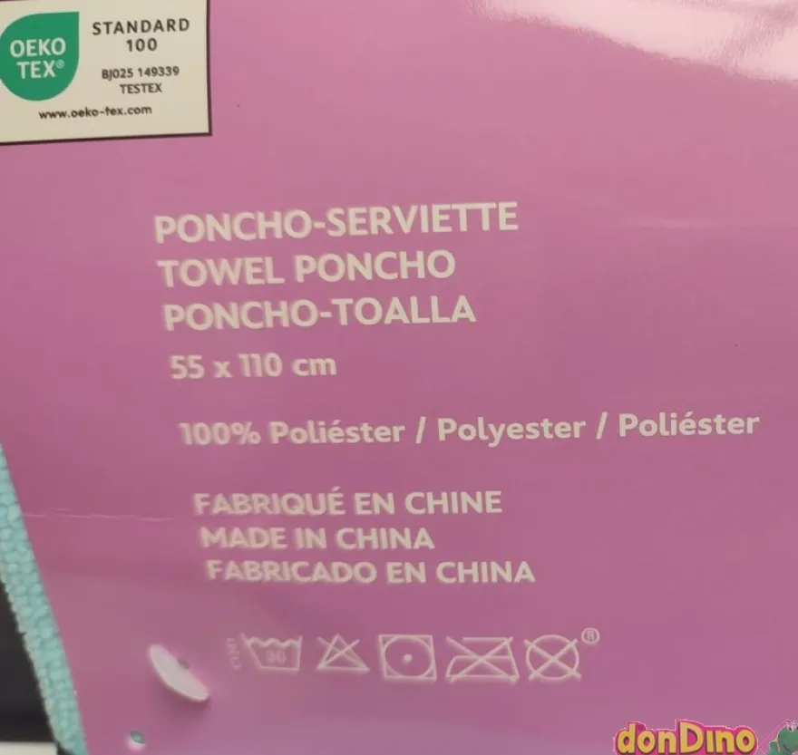 Poncho toalla stitch y angel 55x110 cm. - 100% poliéster