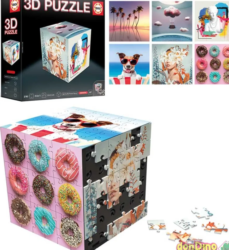Puzzle cubo 3d aesthetic 36x6 216 pzas. - 6en1 -