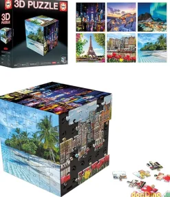 Puzzle cubo 3d viajes 6x36 216 pzas. - 6en1 -