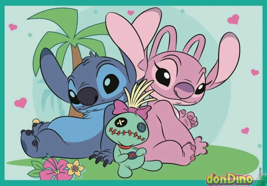 Puzzle 4 en 1 stitch disney super color - 12-16-20-24
