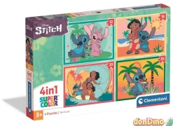 Puzzle 4 en 1 stitch disney super color - 12-16-20-24