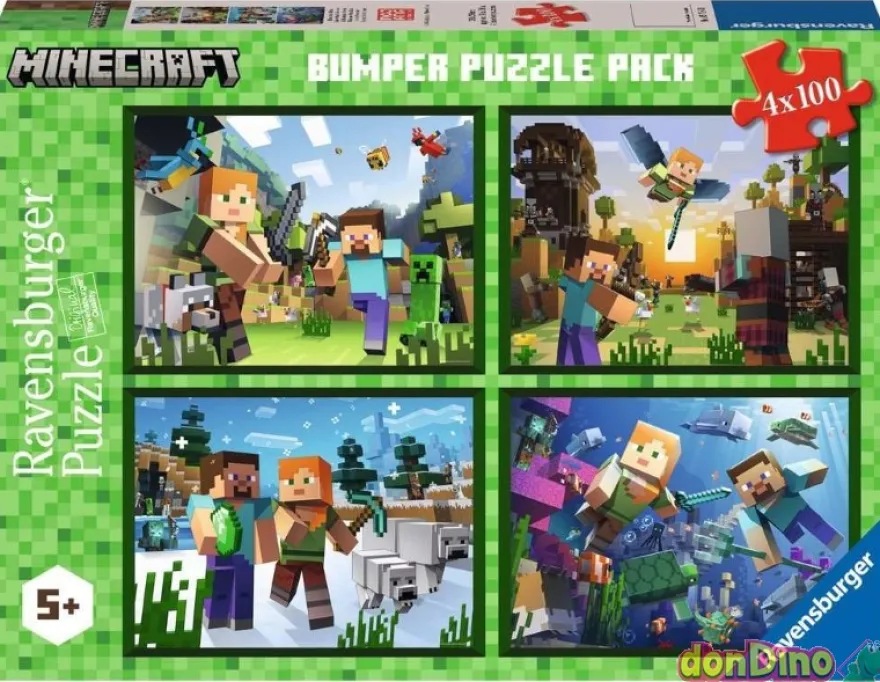Puzzle minecraft 4x100 pzas.