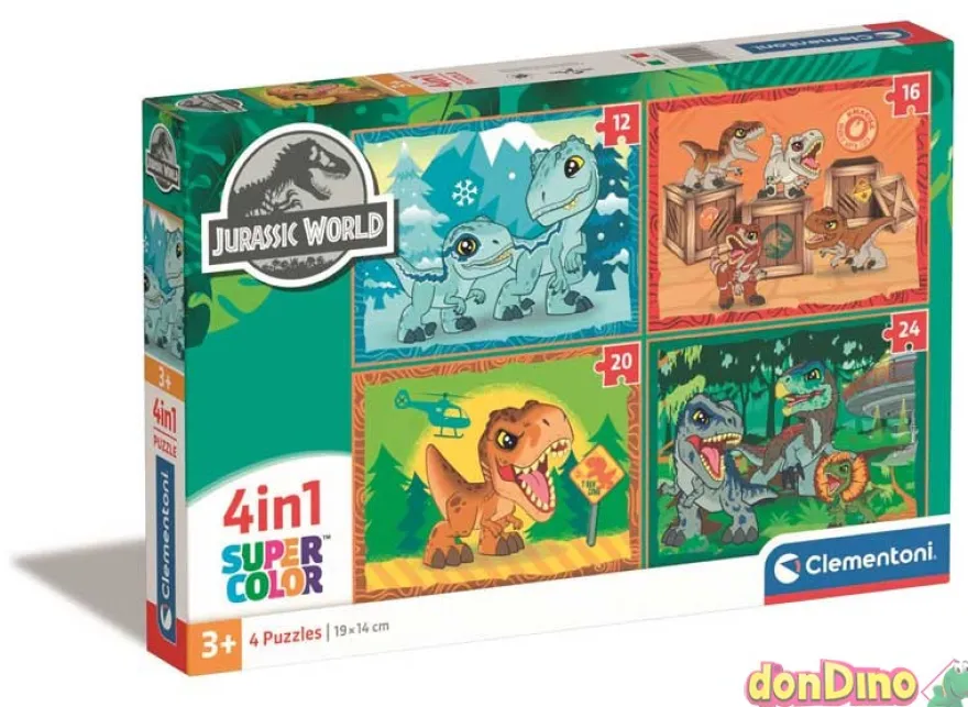 Puzzle progresivo 4en1 jurassic wor supercolor - 12,16,20,24 pzas.