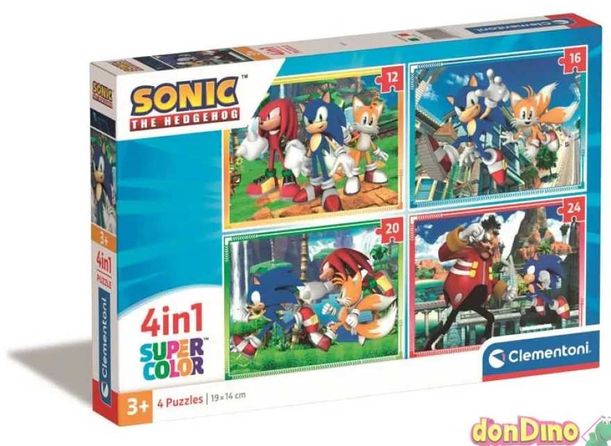Puzzle progresivo 4 en 1 sonic super color - 12-16-20-24