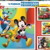 Puzzle progresivo mickey y amigos 12-16-20-25 pzas