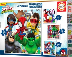 Puzzle progresivo spidey y amigos 12-16-20-25 pzas.
