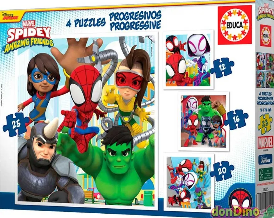 Puzzle progresivo spidey y amigos 12-16-20-25 pzas.