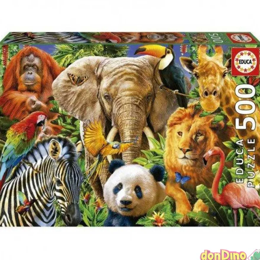Puzzle 500 pzas. animales salvajes collage