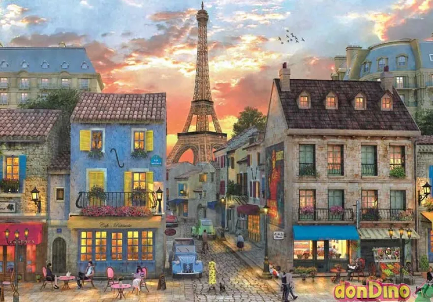 Puzzle 1000 pzas. calles de paris con poster - high quality collection