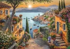 Puzzle 1500 pzas. escalera hasta el puerto con poster - high quality collection