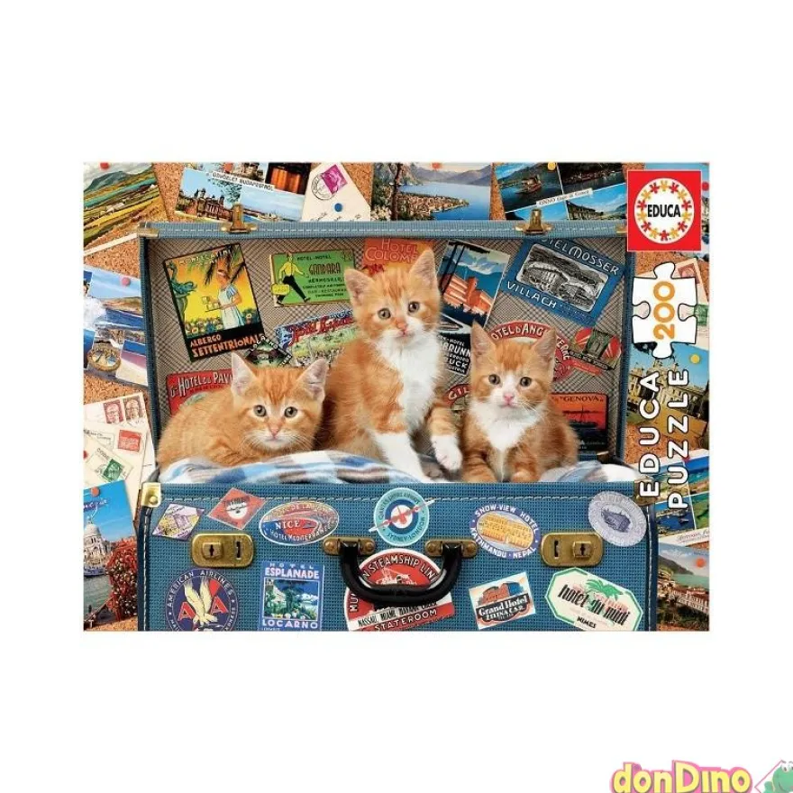 Puzzle 200 pzas. gatitos viajeros