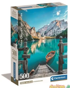 Puzzle 500 pzas. lago braies con poster - high quality collection
