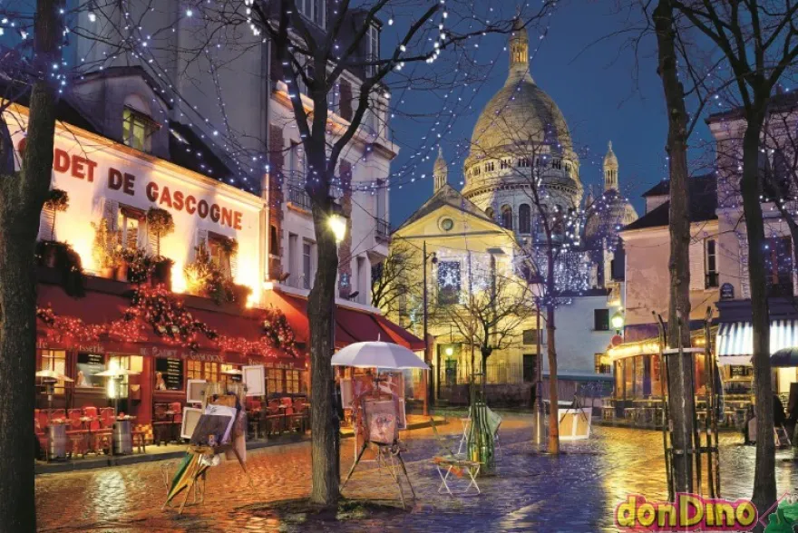 Puzzle 1500 pzas. montmarte, paris con poster - high quality collection