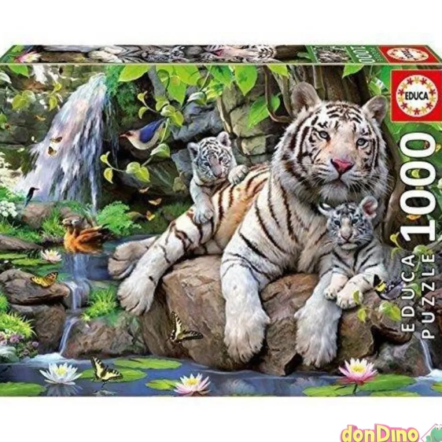 Puzzle 1000 pzas. tigres blancos de bengala