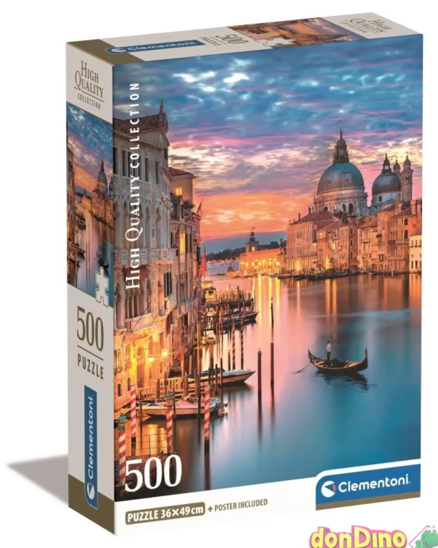 Puzzle 500 pzas. venecia iluminada con poster - high quality collection