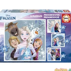4 puzzles progresivos frozen 12-16-20-25 pzas.