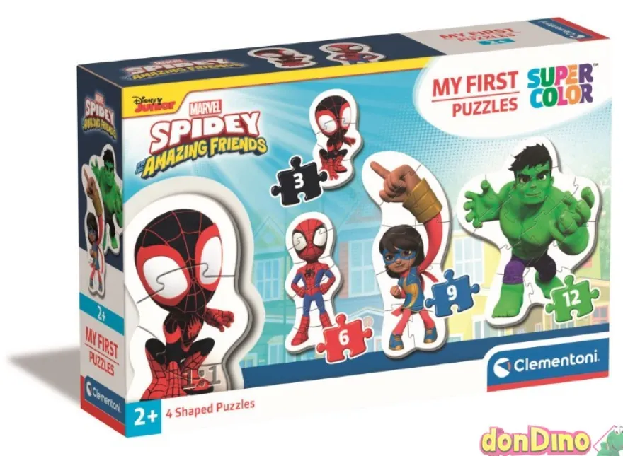 4 puzzles progresivos spidey marvel 3-6-9-12 pzas. - super color