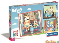 Puzzle 3x48 pzas. bluey super color