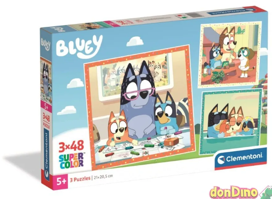 Puzzle 3x48 pzas. bluey supercolor