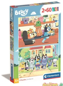 Puzzle 2x60 pzas. bluey supercolor