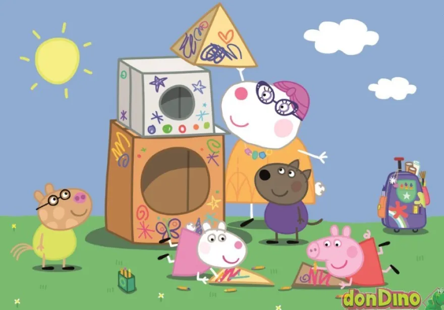 Puzzle 2x60 pzas. peppa pig super color