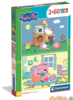 Puzzle 2x60 pzas. peppa pig super color