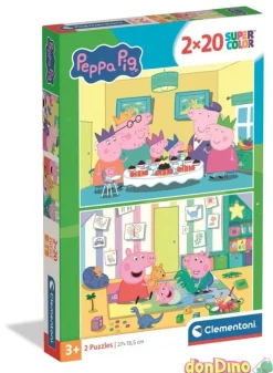 Puzzle 2x20 pzas. peppa pig super color
