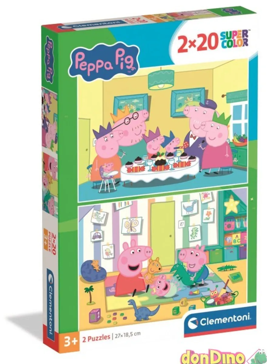Puzzle 2x20 pzas. peppa pig super color