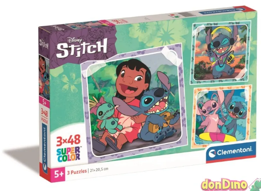 Puzzle 3x48 pzas. stitch disney super color