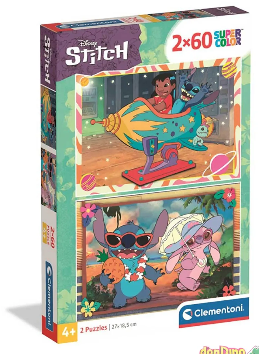 Puzzle 2x60 pzas. stitch disney super color
