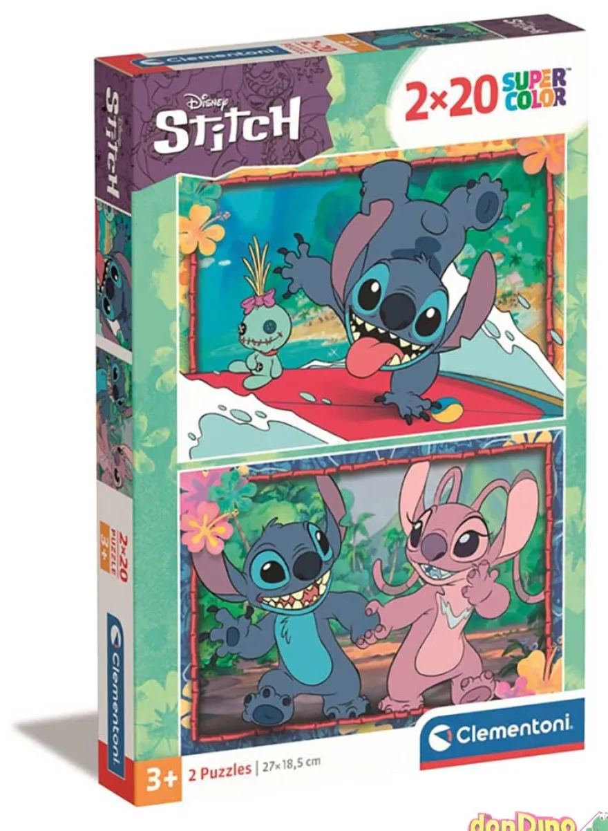 Puzzle 2x20 pzas. stitch disney super color
