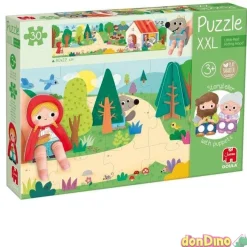 Puzzle xxl 30 pzas. caperucita roja con 4 marionetas y arbol 3d