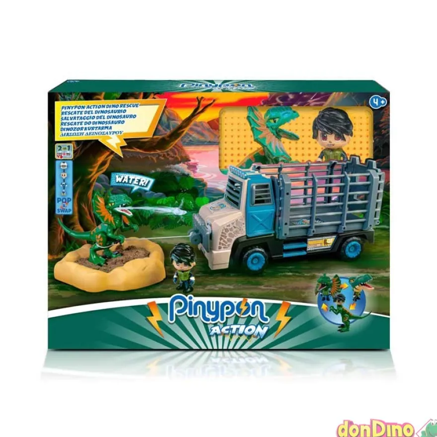 Rescate dinosaurio pinypon action 2 figuras & 5 accesorios