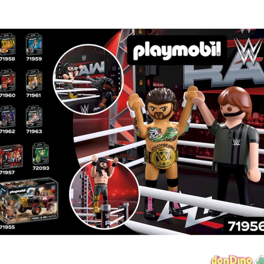 Ring raw wwe playmobil seth rollins vs cm punk - 152 pzas.