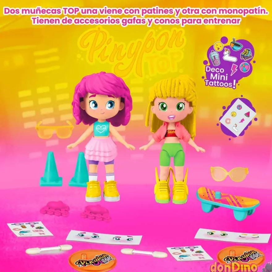 Roller girls pinypon top deco mini tattoos