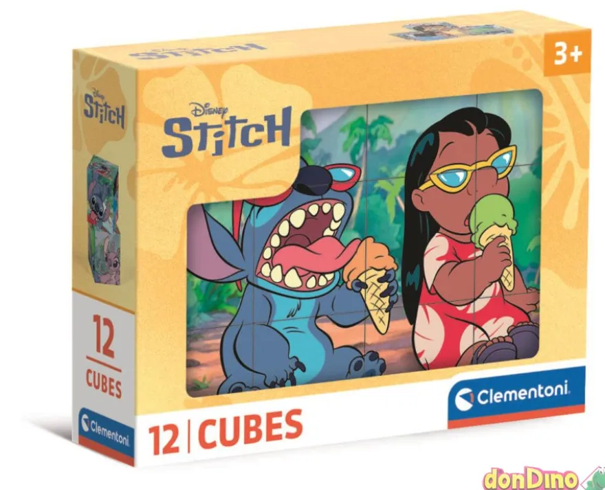 Rompecabezas 12 cubos stitch disney