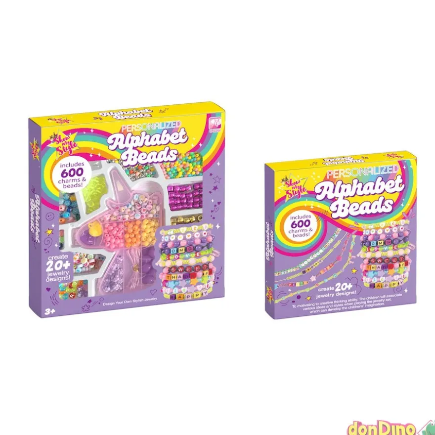 Set abalorios alfabeto 600 pzas.