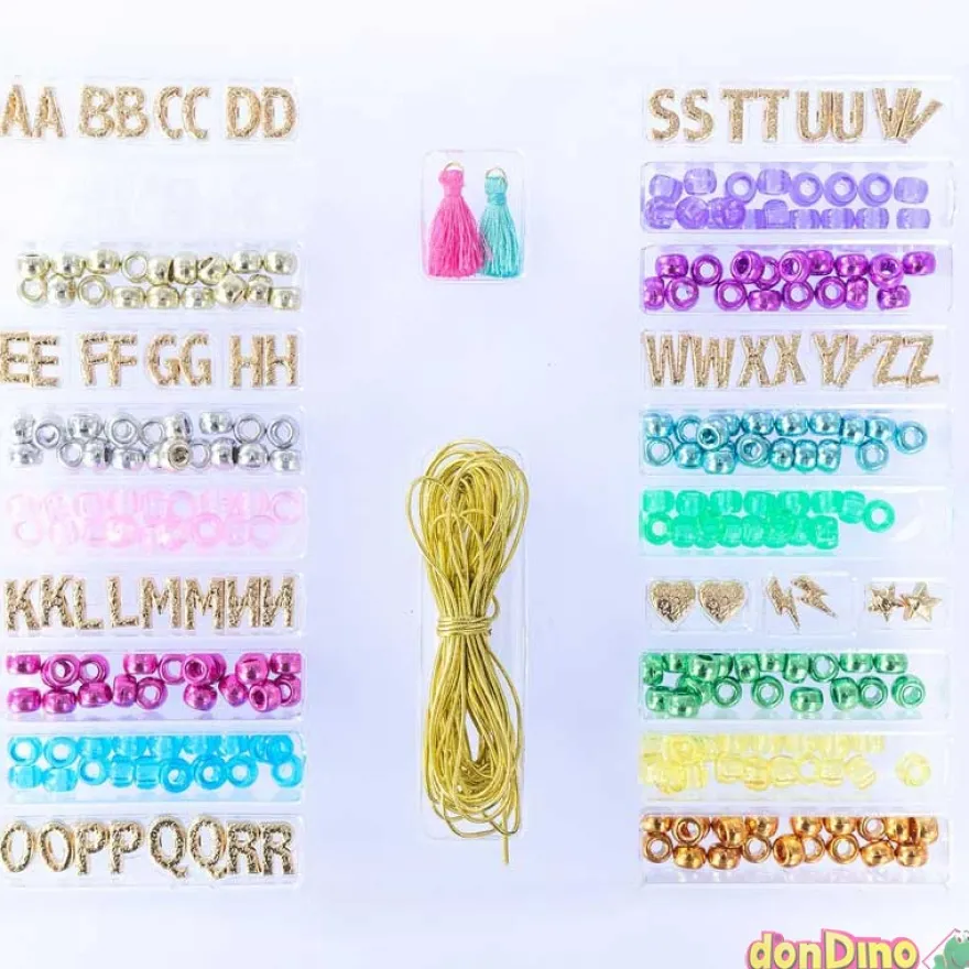 Set crea abc gold abalorios 50 letras doradas
