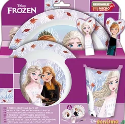 Set de vajilla 5 pzas. frozen microondas - plato,cuenco,vaso y set cubiertos