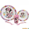 Set de vajilla 5 pzas. minnie mouse microondas - plato,cuenco, vaso y cubiertos