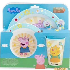 Set de vajilla 5 pzas. peppa pig microondas - plato,cuenco,vaso y set cubiertos
