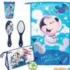 Set de viaje mickey mouse con vaso, cepillo y toalla
