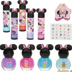 Set maquillaje con stickers minnie barra labios con aroma