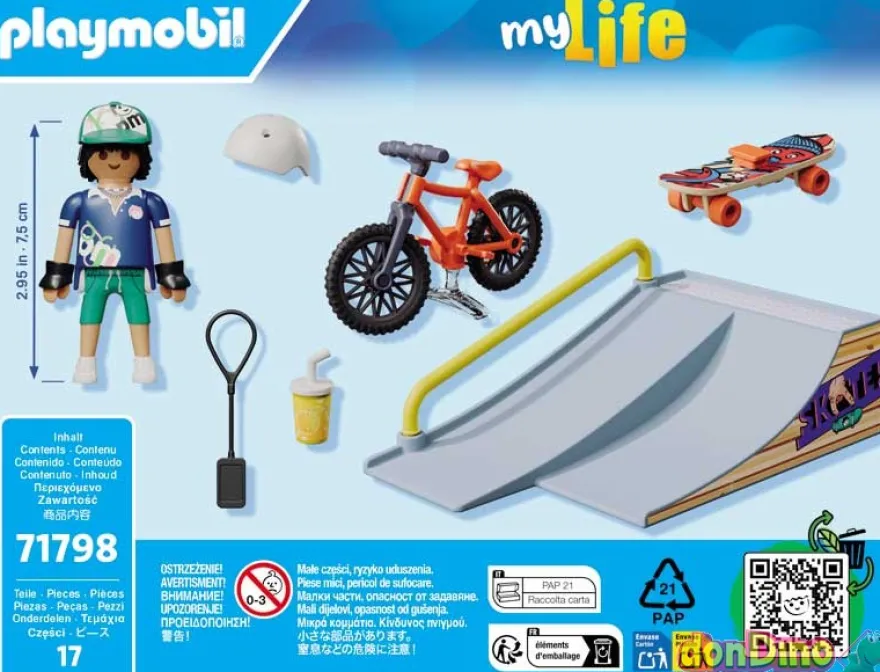 Snowboarder con rampa playmobil my life - 17 pzas.