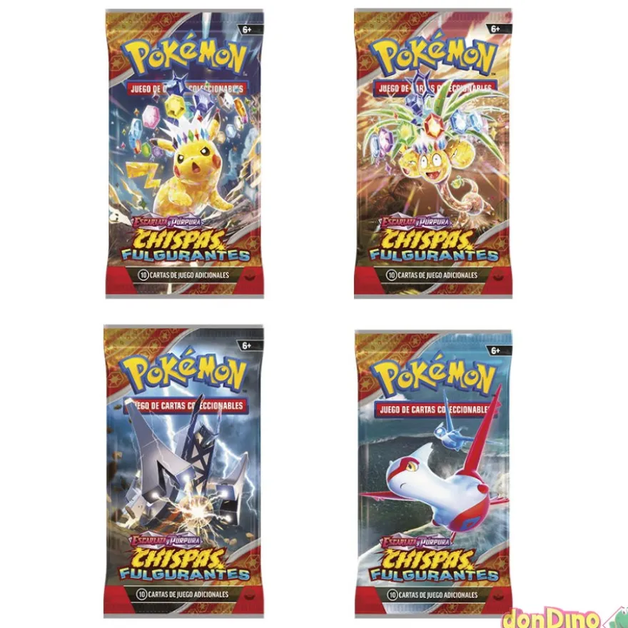 Sobre 10 cartas pokemon chispas fulgurantes. escarlata y púrpura - aleatorio