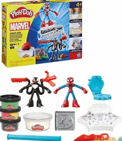 Spider-man lanza y atrapa play-doh marvel - 4 botes