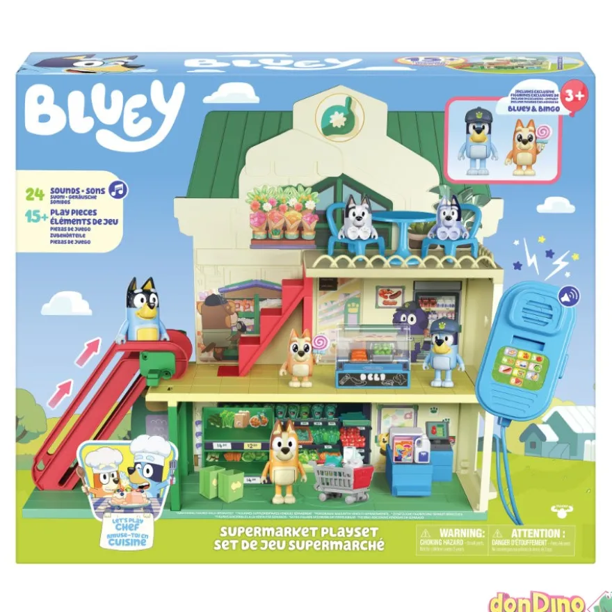 Supermercado de bluey 15 pzas. 24 sonidos - con bluey y bingo
