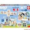 Superpack 4 en 1 bluey domino, identic, 2 puzzles