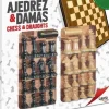 Tablero ajedrez & damas 2 en 1 con accesorios