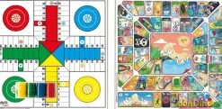 Tablero parchis-oca con accesorios 33x33 cm.